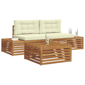 Outdoor Sofa Set Natur Creme 3-teilig