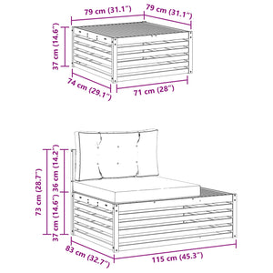 Outdoor Sofa Set Natur Creme 3-teilig