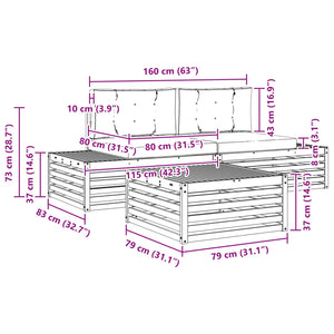 Outdoor Sofagarnitur mit Kissen, Natur/Beige