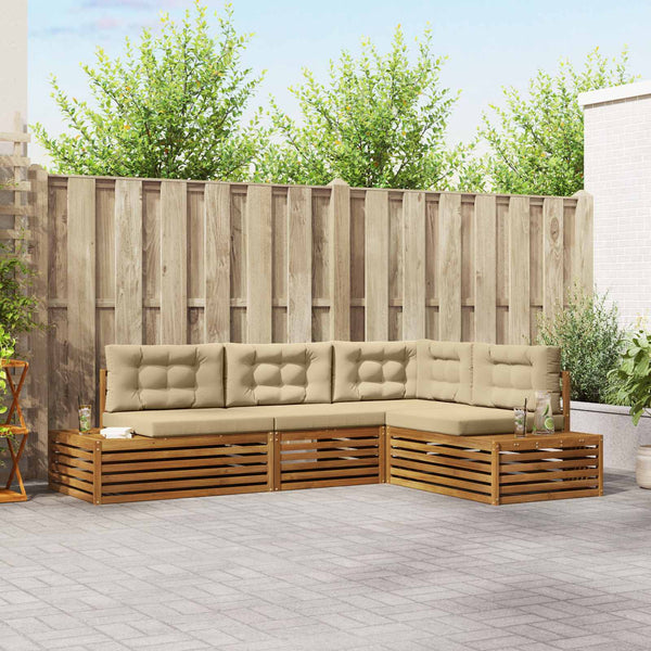 Outdoor-Sofagarnitur 4-teilig mit Kissen