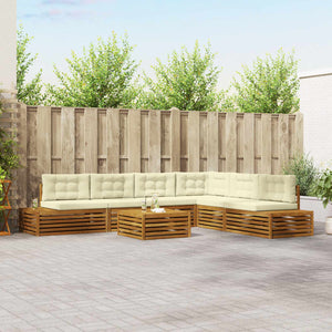 Outdoor Sofagarnitur Akazie mit Kissen, 7-teilig