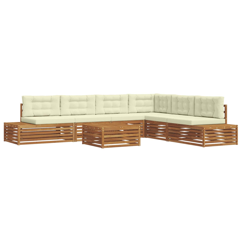 Outdoor Sofagarnitur Akazie mit Kissen, 7-teilig