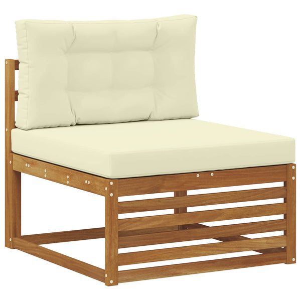 Outdoor Sofagarnitur Akazie mit Kissen, 7-teilig
