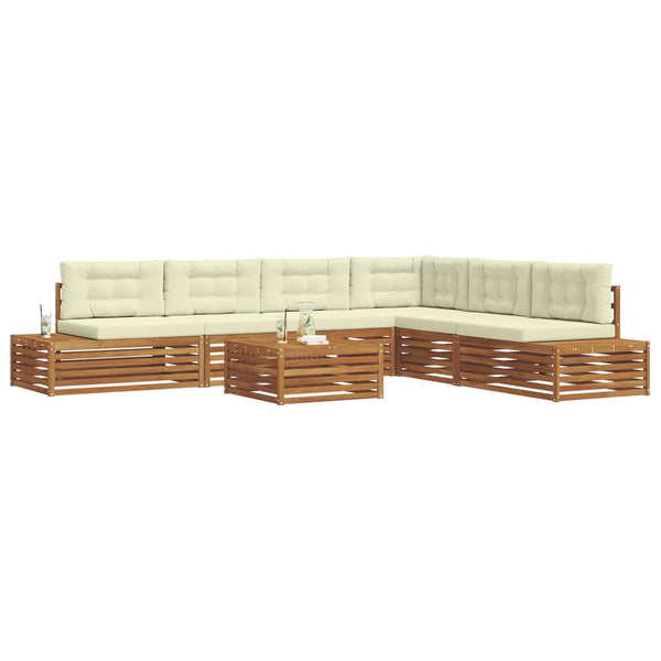 Outdoor Sofagarnitur Akazie mit Kissen, 7-teilig