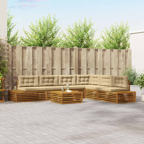 Outdoor Sofa-Set mit Kissen, 7-teilig