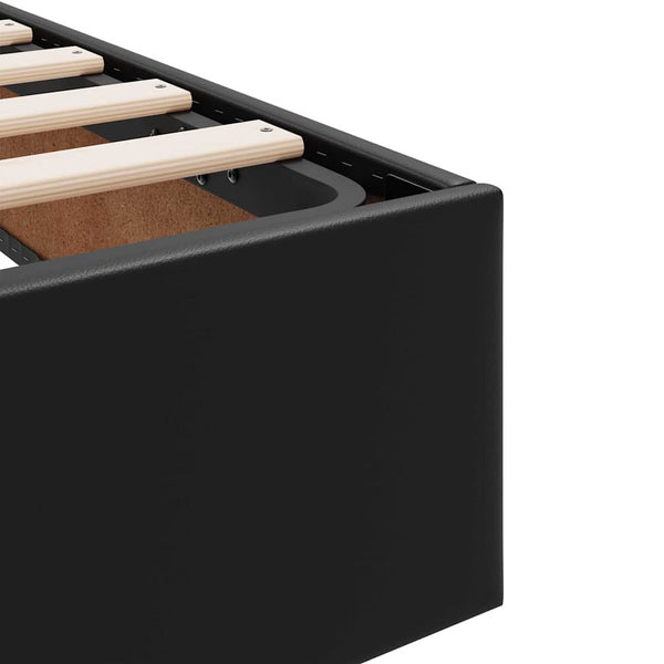 vidaXL Storage Bed with Headboard Black 90 x 190 cm Faux Leather