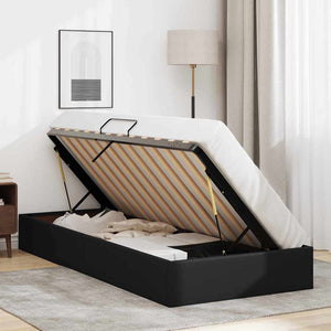 vidaXL Storage Bed with Headboard Black 90 x 190 cm Faux Leather