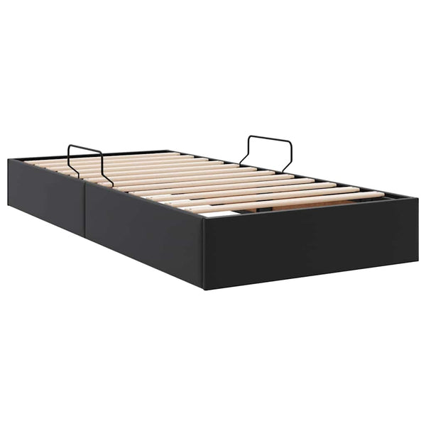 vidaXL Storage Bed with Headboard Black 90 x 190 cm Faux Leather