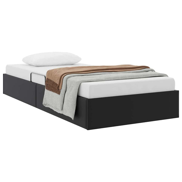 vidaXL Storage Bed with Headboard Black 90 x 190 cm Faux Leather