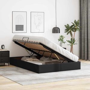 vidaXL Storage Bed with Headboard Black 135 x 190 cm Faux Leather