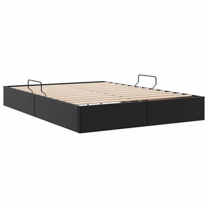 vidaXL Storage Bed with Headboard Black 135 x 190 cm Faux Leather