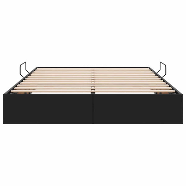 vidaXL Storage Bed with Headboard Black 135 x 190 cm Faux Leather
