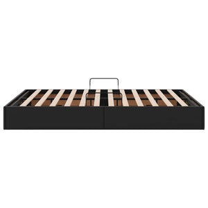 vidaXL Storage Bed with Headboard Black 135 x 190 cm Faux Leather