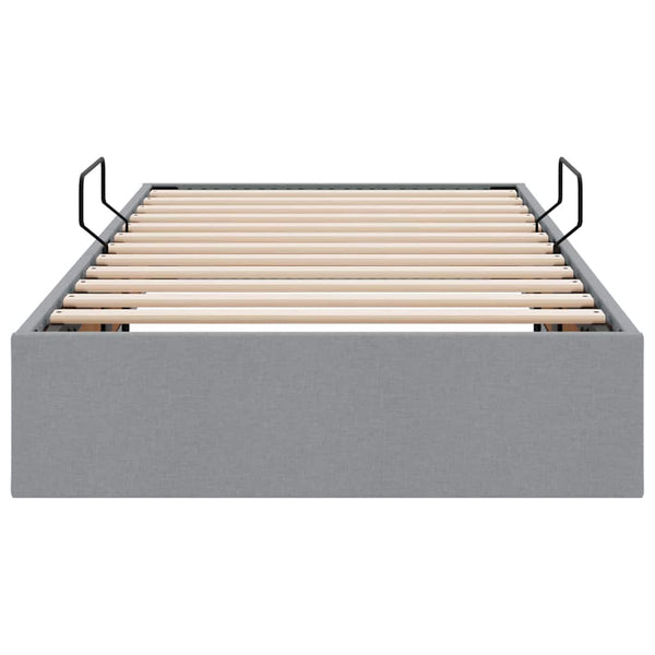 vidaXL Storage Bed with Headboard Light Grey 90 x 190 cm Fabric
