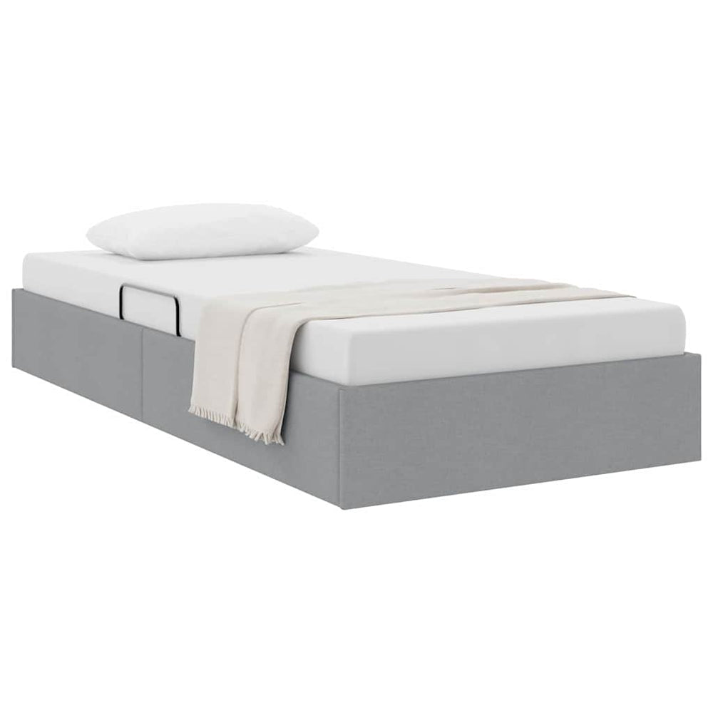 vidaXL Storage Bed with Headboard Light Grey 90 x 190 cm Fabric