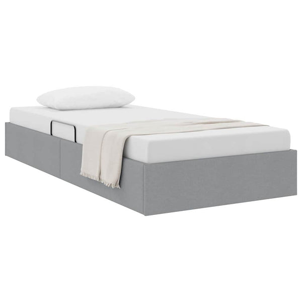 vidaXL Storage Bed with Headboard Light Grey 90 x 190 cm Fabric