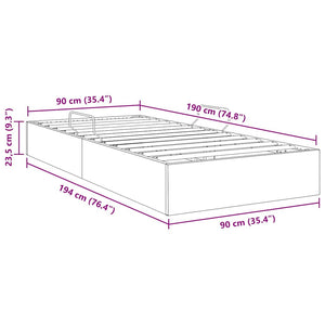 vidaXL Storage Bed with Headboard Light Grey 90 x 190 cm Fabric