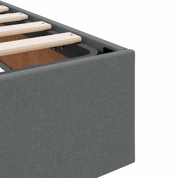 vidaXL Storage Bed with Headboard Dark Grey 90 x 190 cm Fabric