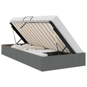 vidaXL Storage Bed with Headboard Dark Grey 90 x 190 cm Fabric