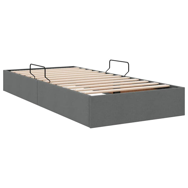 vidaXL Storage Bed with Headboard Dark Grey 90 x 190 cm Fabric