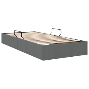 vidaXL Storage Bed with Headboard Dark Grey 90 x 190 cm Fabric