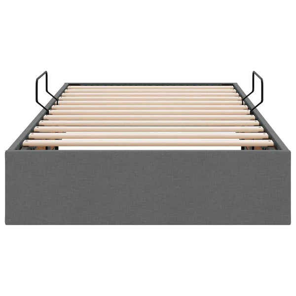 vidaXL Storage Bed with Headboard Dark Grey 90 x 190 cm Fabric