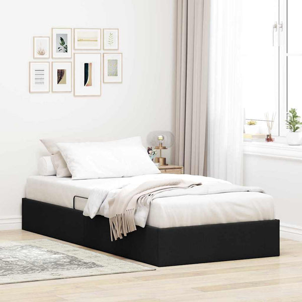 vidaXL Storage Bed with Headboard Black 90 x 190 cm Fabric
