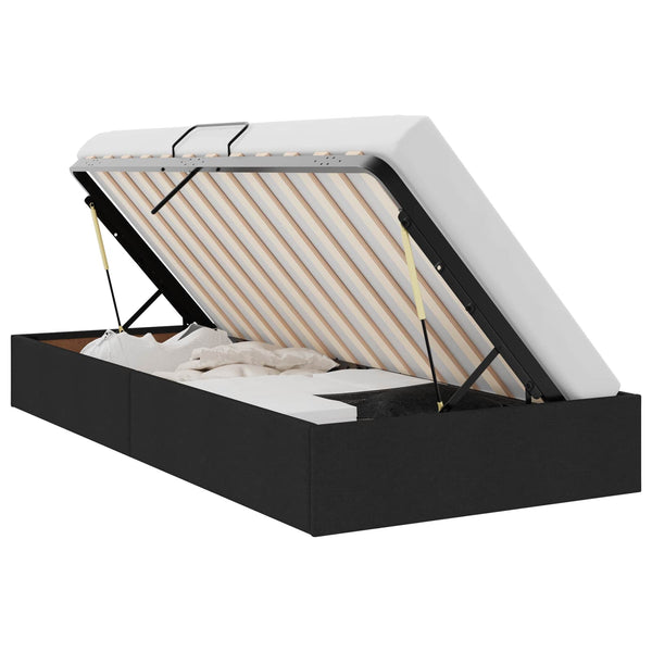 vidaXL Storage Bed with Headboard Black 90 x 190 cm Fabric