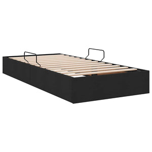 vidaXL Storage Bed with Headboard Black 90 x 190 cm Fabric