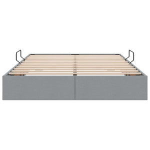 vidaXL Storage Bed with Headboard Light Grey 135 x 190 cm Fabric