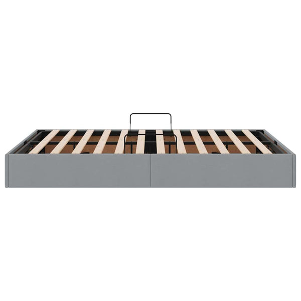 vidaXL Storage Bed with Headboard Light Grey 135 x 190 cm Fabric
