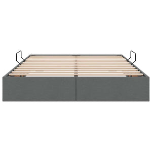 vidaXL Storage Bed with Headboard Dark Grey 135 x 190 cm Fabric