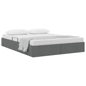 vidaXL Storage Bed with Headboard Dark Grey 135 x 190 cm Fabric