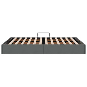 vidaXL Storage Bed with Headboard Dark Grey 135 x 190 cm Fabric