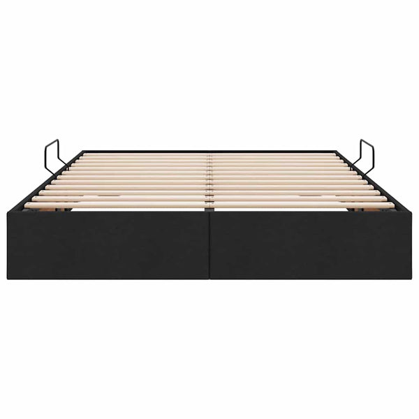 vidaXL Storage Bed with Headboard Black 135 x 190 cm Fabric