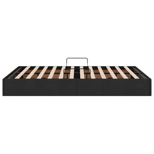 vidaXL Storage Bed with Headboard Black 135 x 190 cm Fabric
