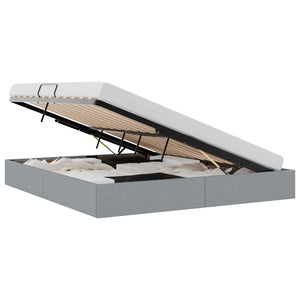 vidaXL Storage Bed with Headboard Light Gray 180 x 200 cm Fabric