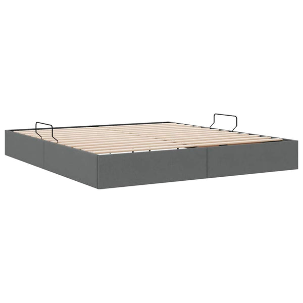 vidaXL Storage Bed with Headboard Dark Grey 180 x 200 cm Fabric