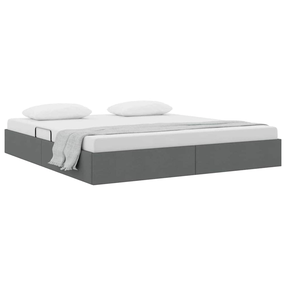 vidaXL Storage Bed with Headboard Dark Grey 180 x 200 cm Fabric