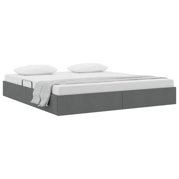 vidaXL Storage Bed with Headboard Dark Grey 180 x 200 cm Fabric