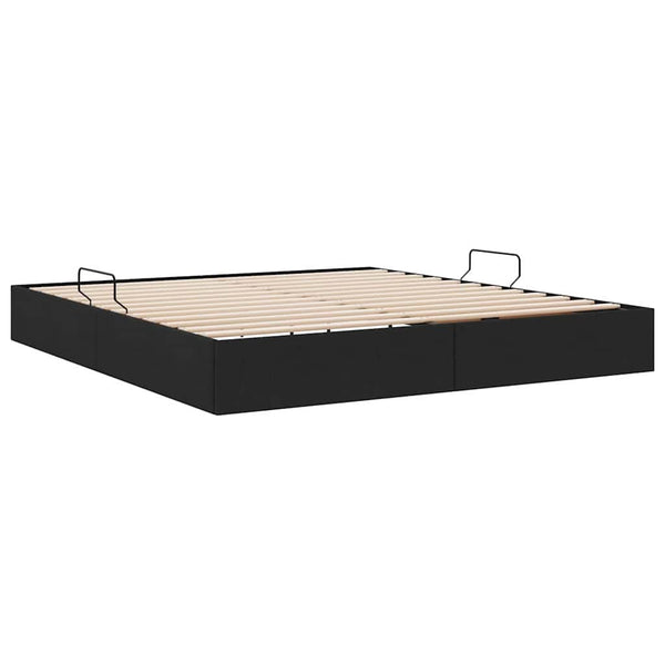 vidaXL Storage Bed with Headboard Black 180 x 200 cm Fabric