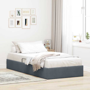 vidaXL Storage Bed with Headboard Dark Gray 90 x 190 cm Velvet