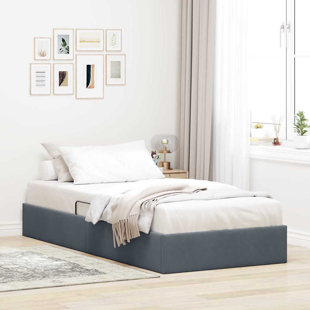 vidaXL Storage Bed with Headboard Dark Gray 90 x 190 cm Velvet