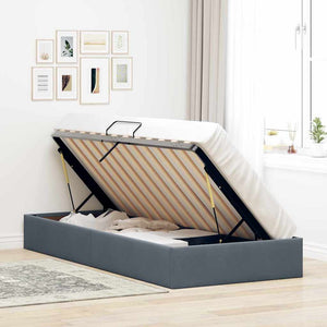 vidaXL Storage Bed with Headboard Dark Gray 90 x 190 cm Velvet