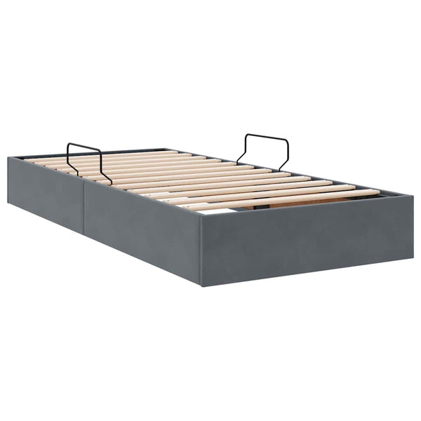 vidaXL Storage Bed with Headboard Dark Gray 90 x 190 cm Velvet