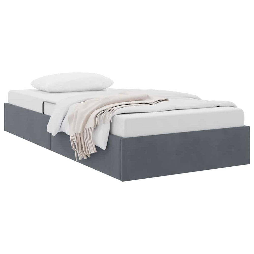 vidaXL Storage Bed with Headboard Dark Gray 90 x 190 cm Velvet