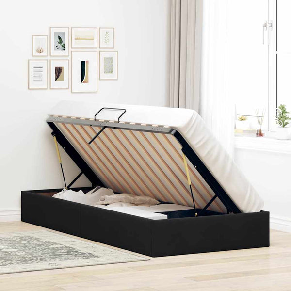 vidaXL Storage Bed with Headboard Black 90 x 190 cm Velvet