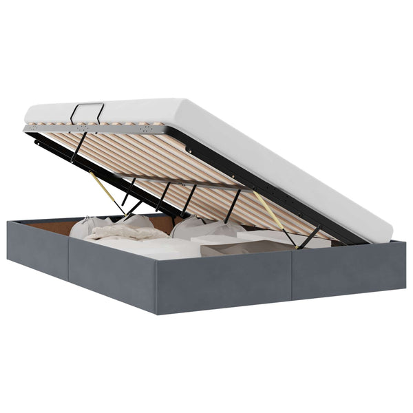 vidaXL Storage Bed with Headboard Dark Grey 135 x 190 cm Velvet
