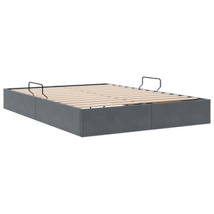 vidaXL Storage Bed with Headboard Dark Grey 135 x 190 cm Velvet