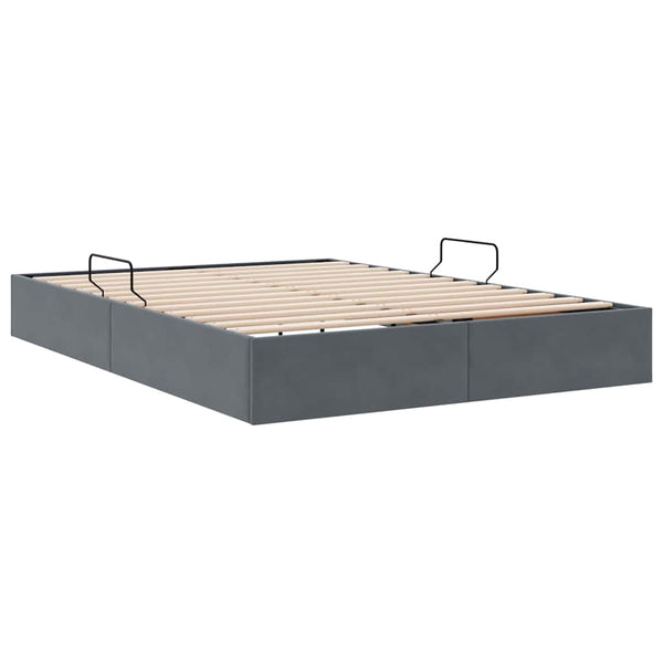 vidaXL Storage Bed with Headboard Dark Grey 135 x 190 cm Velvet